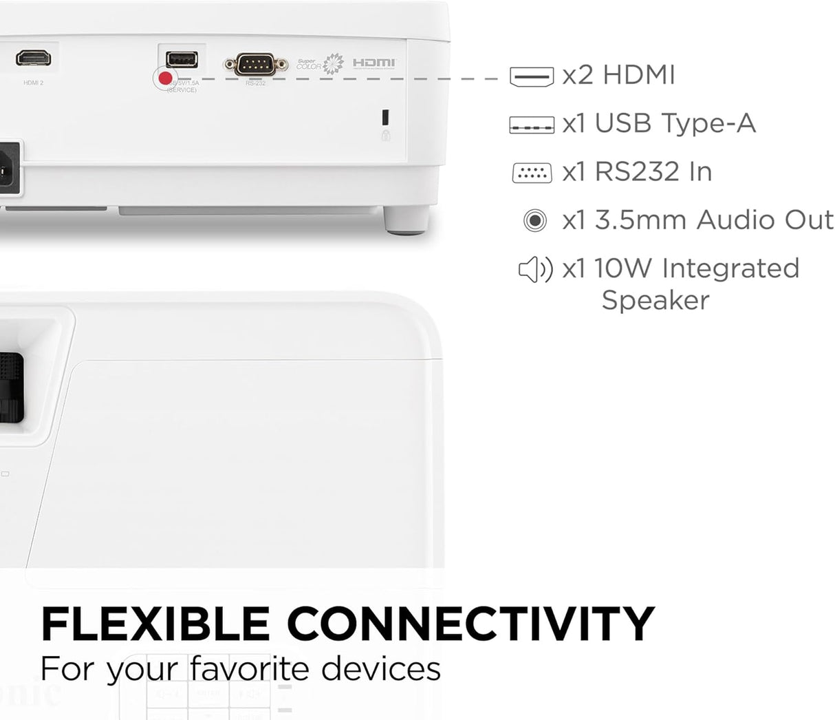 ViewSonic DLP 1080p Projector with 3700 Lumens - Certified Refurbished