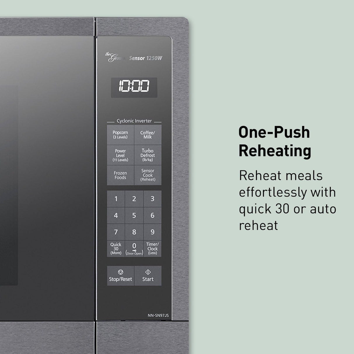 Panasonic 2.2 Cu. Ft. Countertop Microwave Oven, Inverter Technology, Genius Sensor, 1250W, Silver - Certified Refurbished