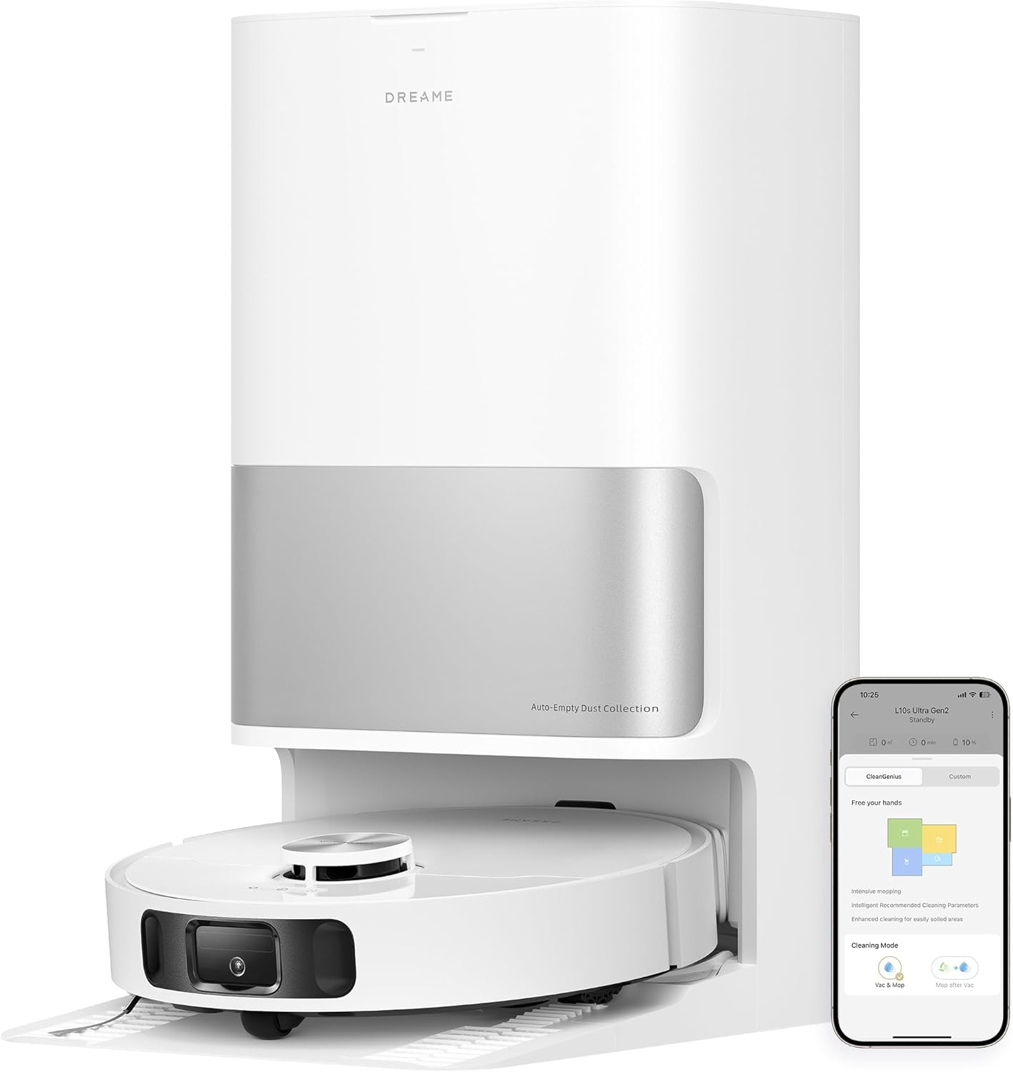 Dreame L10s Ultra Gen 2 Robot Vacuum and Mop, 10000Pa Suction, MopExtend Tech, All-in-One Base Station, 75 Days Auto-Empty, Mop Self-Wash and Dry