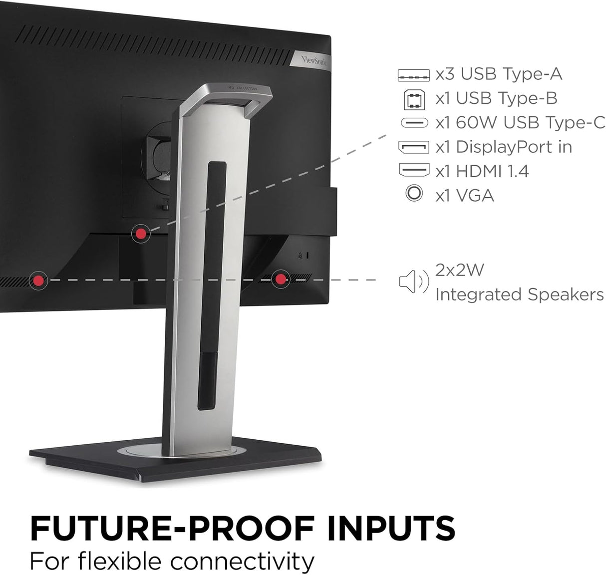 ViewSonic 27" IPS 1080p Monitor Designed for Surface with Advanced Ergonomics, 100 Hz, Black - Certified Refurbished