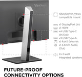 ViewSonic 24 Inch 1080p IPS Docking Monitor with Advanced Ergonomics, 100W USB C - Certified Refurbished