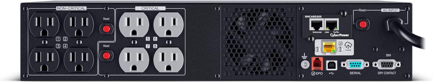 CyberPower Smart App Sinewave UPS Battery Backup and Surge Protector, 1500VA/1500W, 8 Outlets, 2U Rack/Tower - Certified Refurbished