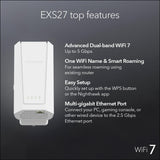 Netgear EXS27 BE5000 WiFi 7 Dual-Band Range Extender, Up to 5 Gbps Speed, Covers 1500 sq. ft. and 45 Devices - Certified Refurbished