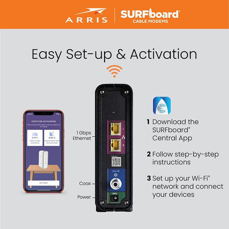 Arris Cable Modem Router Combo DOCSIS 3.0 16 x 4 Gigabit AC1600 WiFi - Certified Refurbished