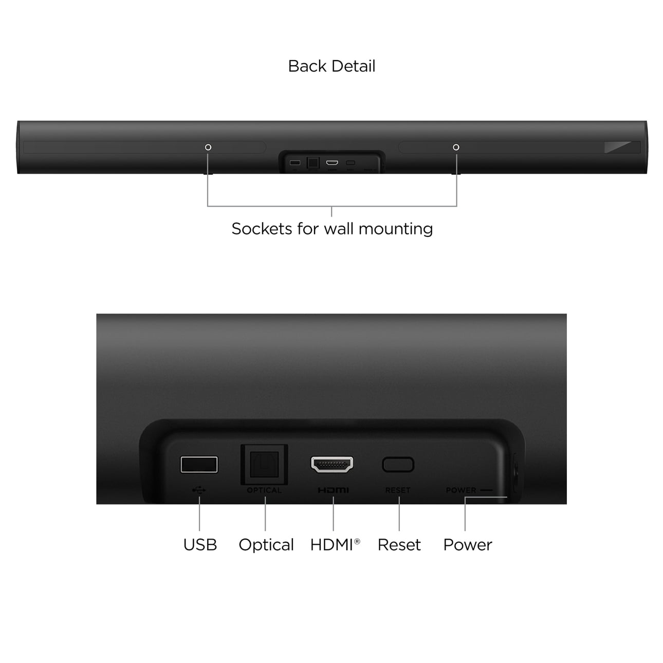Onn 2.0 Channel Soundbar with 10" Wireless Subwoofer Bundle, Roku TV Ready, HD, 4K, HDR, Black