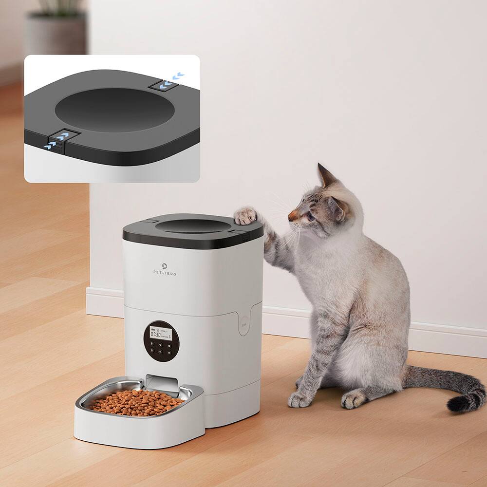 Petlibro Stainless Steel 4L Automatic Dog and Cat Feeder with Voice Recorder, White - Certified Refurbished
