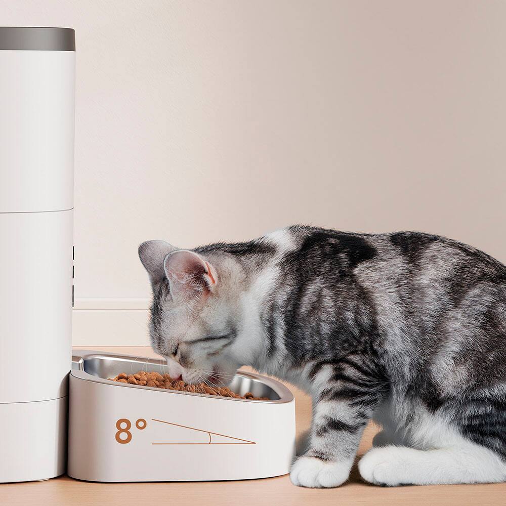 Petlibro Stainless Steel 4L Automatic Dog and Cat Feeder with Voice Recorder, White - Certified Refurbished