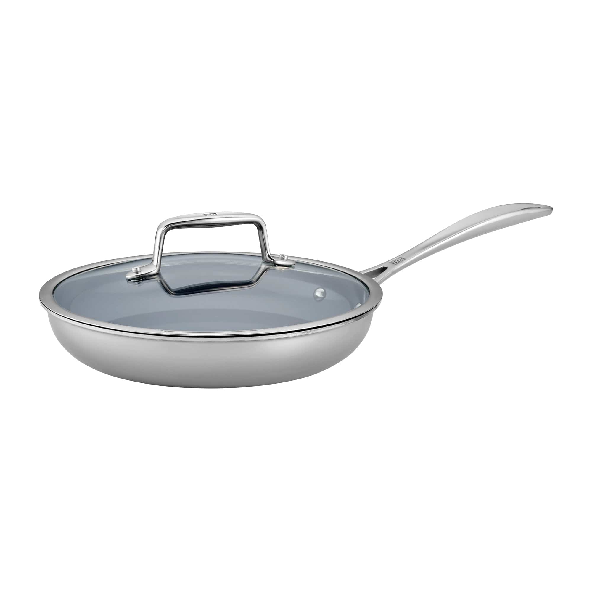 Zwilling Clad CFX 9.5-inch Stainless Steel Ceramic Nonstick Fry Pan with Lid