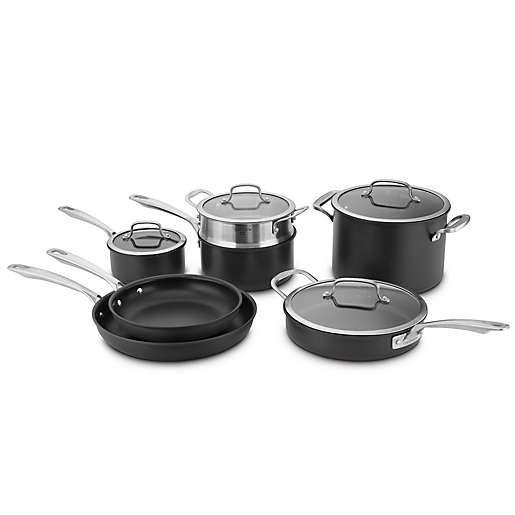 Cuisinart Dishwasher Safe Hard-Anodized 11-Piece Cookware Set, Black