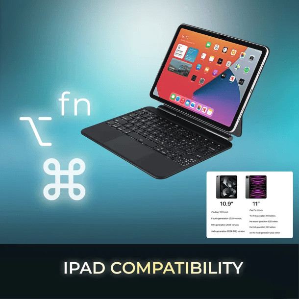 Adesso EasyTouch Folio 7010 Bluetooth Keyboard for iPad Pro 11 In. and iPad Air 10.9 In.