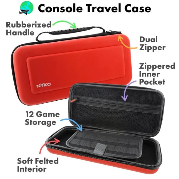 Nyko Travel Case for Nintendo Switch 2, Red