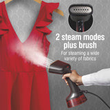 CHI LAVA Ceramic Plate Garment Steamer for Clothes with Fabric Brush, Red - Certified Refurbished