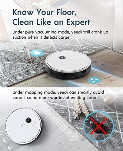 Ecovacs Yeedi Vac Station K781+ Robot Vacuum & Mop, Self-Empty, 3000Pa Suction, 200-Min Runtime, Smart Visual Mapping, White - Certified Refurbished