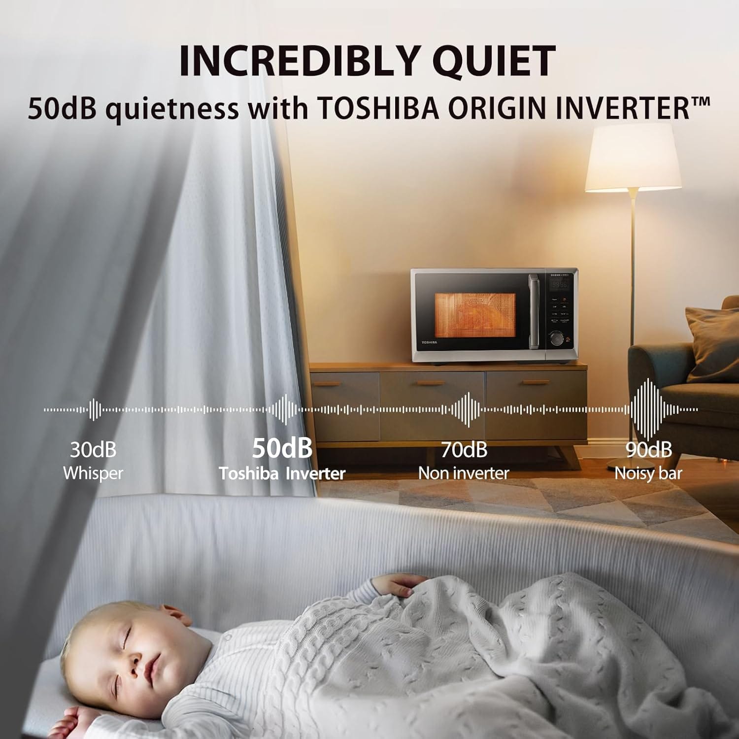 Toshiba 0.9 cu. ft. 6-in-1 Inverter Countertop Microwave Oven Air Fryer Combo, Black Stainless Steel - Certified Refurbished