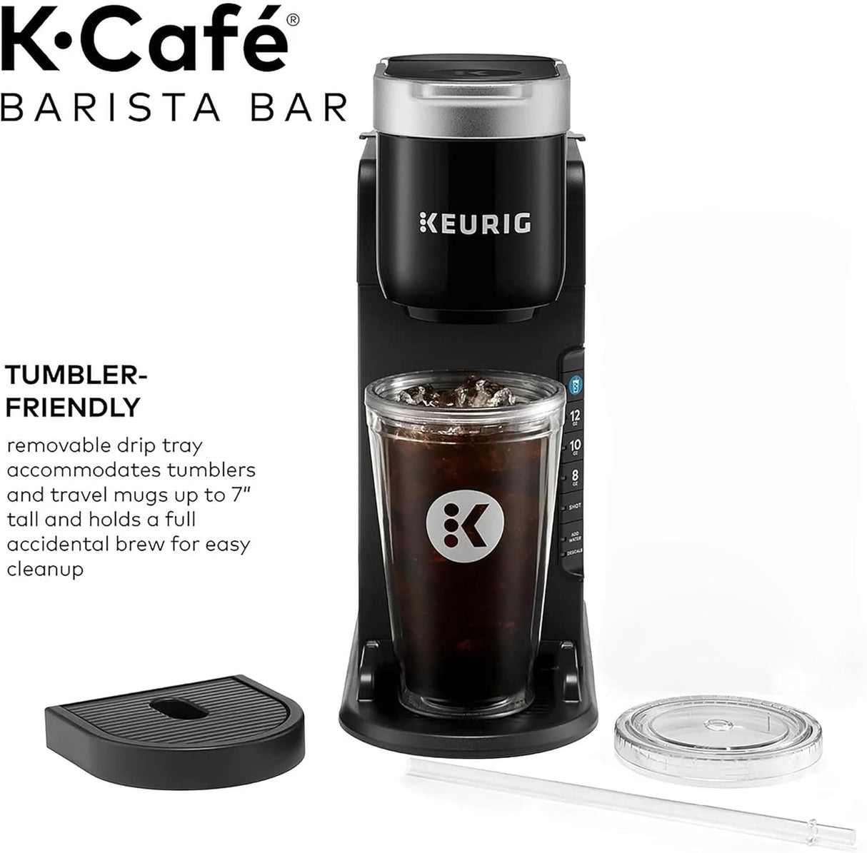 Keurig K-Café Barista Bar Single Serve Coffee Maker with Cold Brew, Black - Certified Refurbished