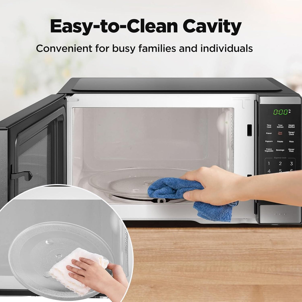 Black+Decker 0.9 Cu. Ft. Countertop Microwave Oven with 6 Auto Menus, Child Lock, Memory Function, 10 Power Levels - Certified Refurbished