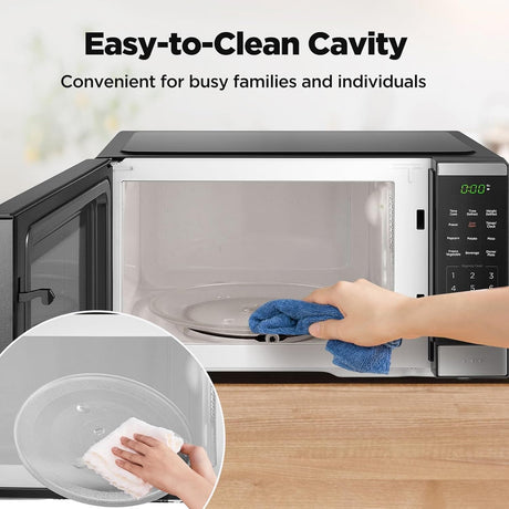 Black+Decker 0.9 Cu. Ft. Countertop Microwave Oven with 6 Auto Menus, Child Lock, Memory Function, 10 Power Levels - Certified Refurbished