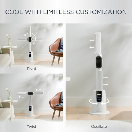 Shark TurboBlade Cool + Heat 2-in-1 Bladeless Tower Fan & Space Heater Year-Round Indoor Use, White - Certified Refurbished