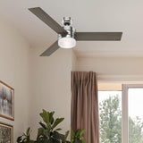 Hunter Fan 54 Inch Contemporary Ceiling Fan with Remote Control, Brushed Nickel - Certified Refurbished