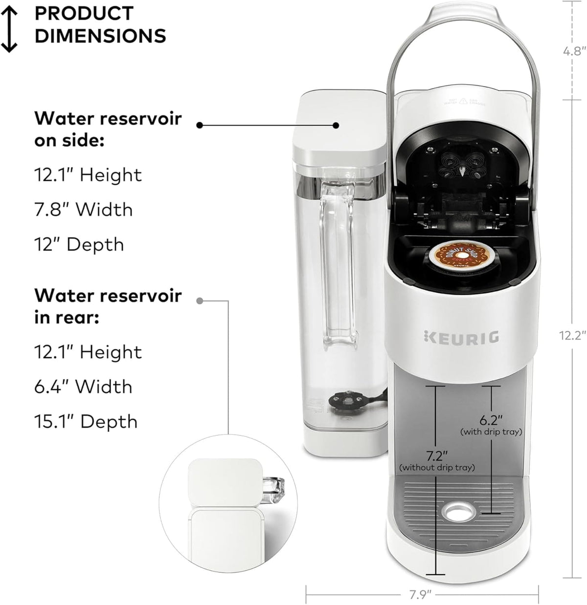 Keurig K-Supreme Single Serve K-Cup Pod Coffee Maker, Farmhouse White - Certified Refurbished