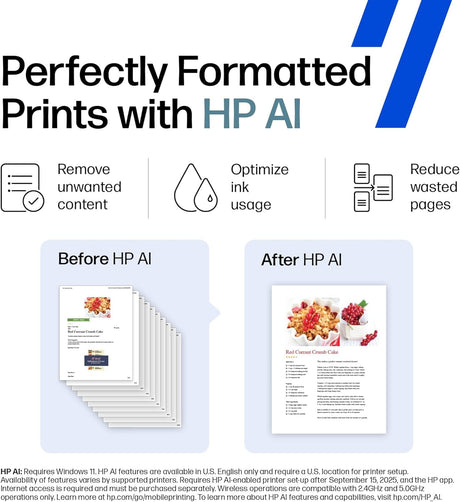 HP OfficeJet Pro 8139e Wireless All-in-One Color Inkjet Printer, Print, Scan, Copy, Fax, Duplex, ADF - Certified Refurbished