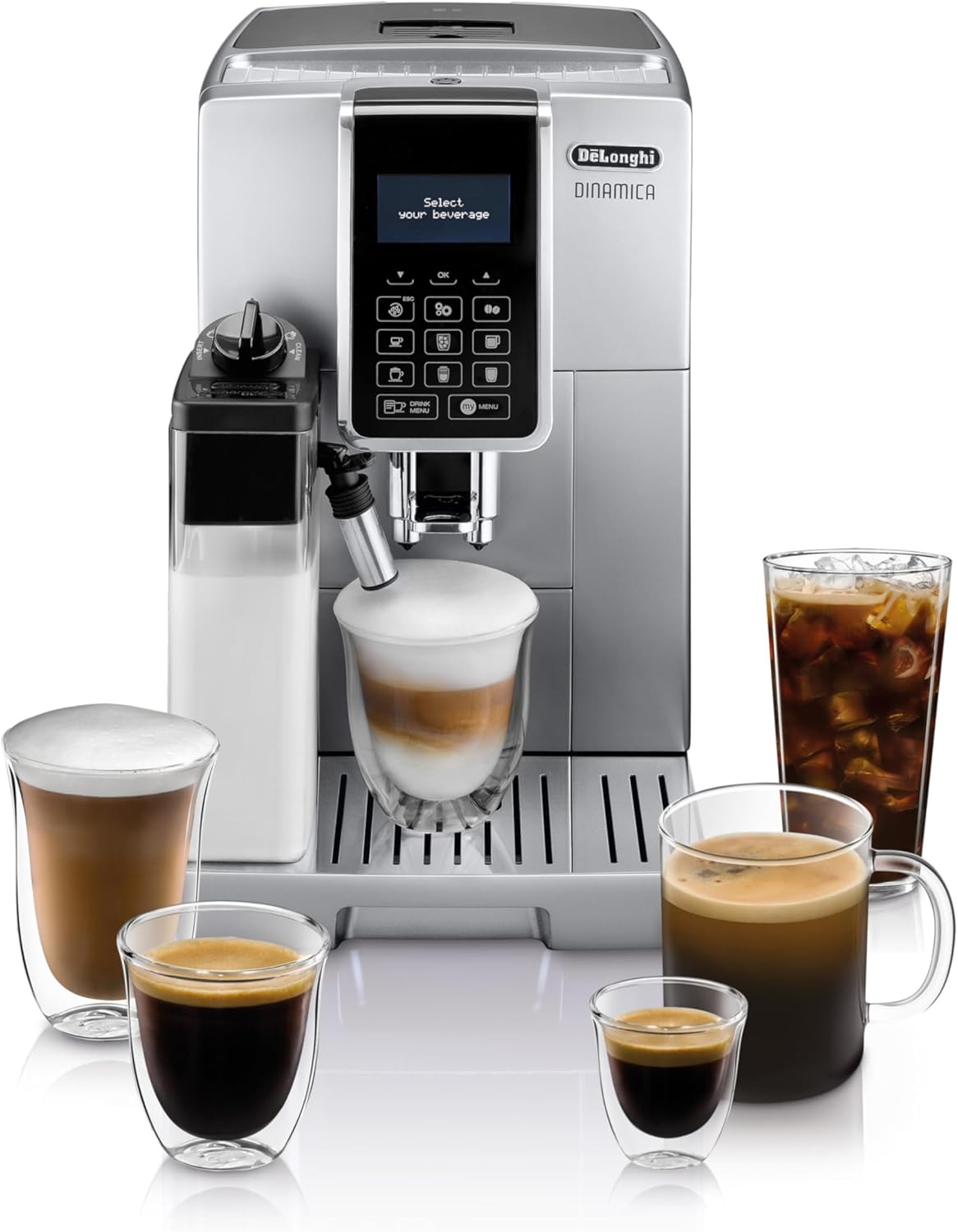De'Longhi Dinamica Latte Crema Espresso Machine, Silver - Certified Refurbished
