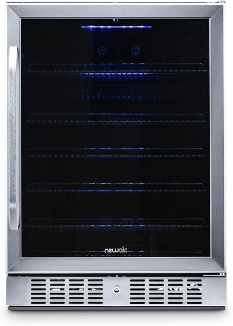 Newair 24" Beverage Fridge, 177 Cans, Stainless Steel - Certified Refurbished