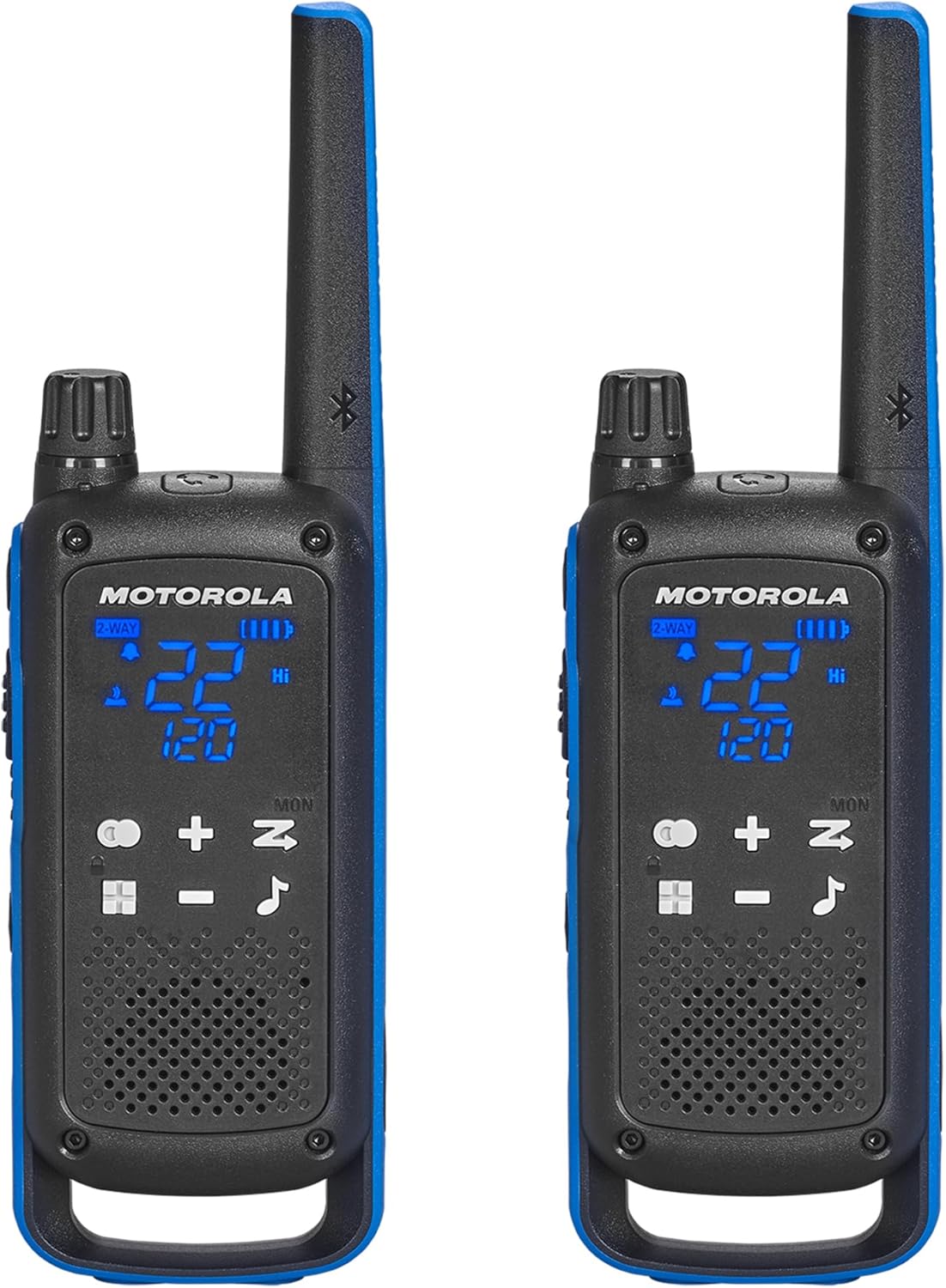 Motorola Solutions Rechargeable 35-Mile Two-Way Radio, Black/Blue