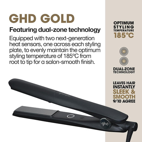 ghd Gold 0.5"- 2" Flat Iron Hair Straightener, Professional Ceramic Styling Tool for Smoother, Stronger Hair & Color Protection