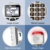 Panasonic Amplified Cordless Phone, 40dB Boost, 100dB Ringer, Hearing Aid Compatible, 1 Handset, White - Certified Refurbished