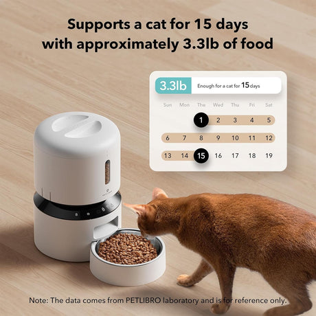 Petlibro Granary Automatic Pet Feeder, 5G Wi-Fi, 3L, Timed Dry Food Dispenser, White - Certified Refurbished