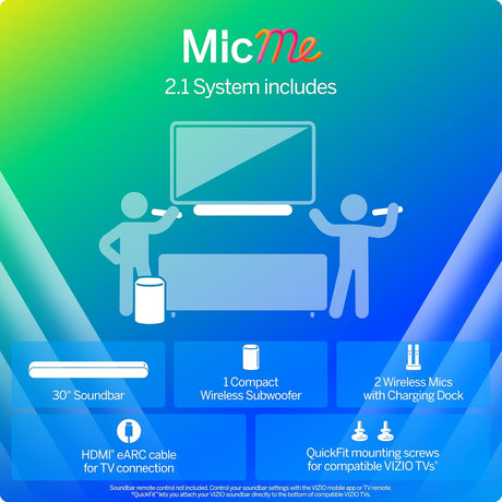 Vizio MicMe Karoke Soundbar System - Certified Refurbished - Open Box