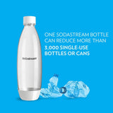 SodaStream 1L Slim Carbonating Bottles, White, Twin Pack, Pack of 2