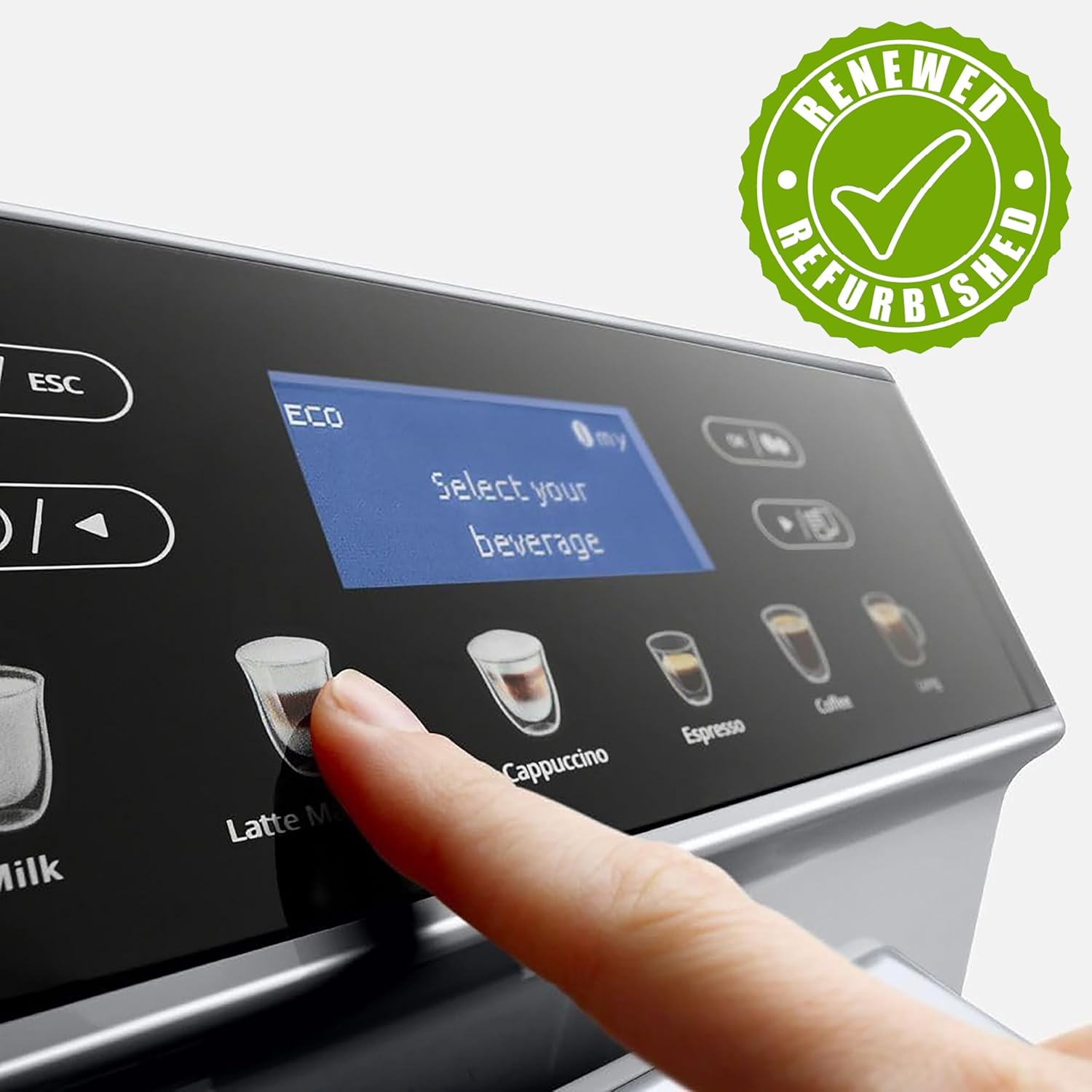 De'Longhi Eletta Evo Fully Automatic Espresso Cappuccino Coffee Maker with One Touch Latte Crema System - Certified Refurbished