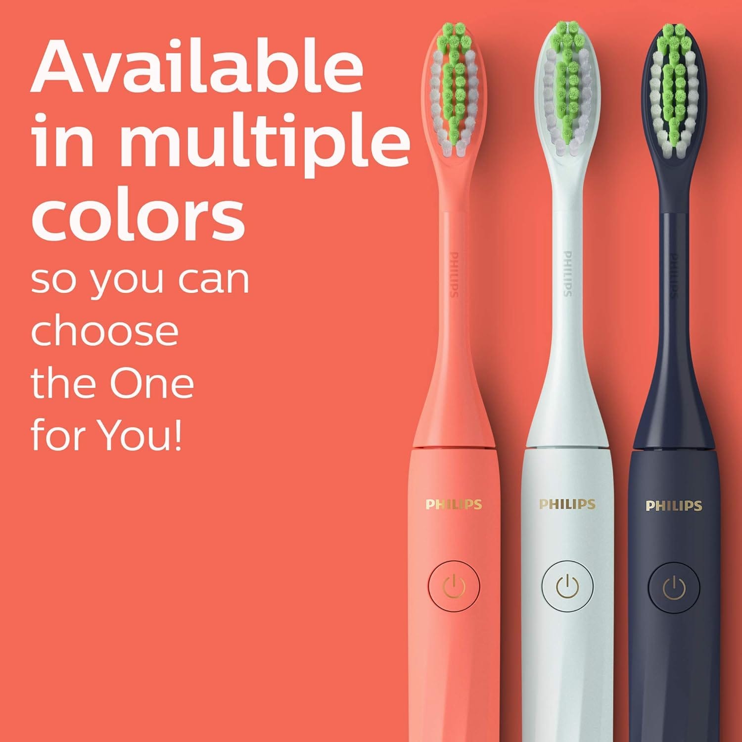 Philips One by Sonicare Battery Toothbrush, Miami Coral
