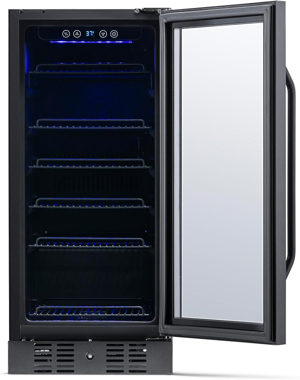 Newair 15" Built-in Beverage Fridge, 96 Cans, Black - Certified Refurbished