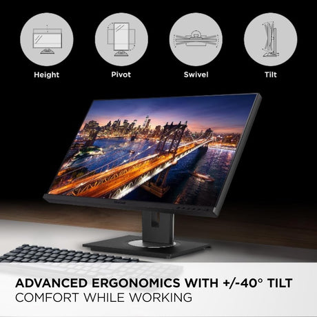 ViewSonic 27" IPS 1080p Monitor Designed for Surface with Advanced Ergonomics, 100 Hz, Black - Certified Refurbished