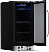 Newair 15" Built-in Beverage Fridge, 96 Cans, Stainless Steel - Certified Refurbished