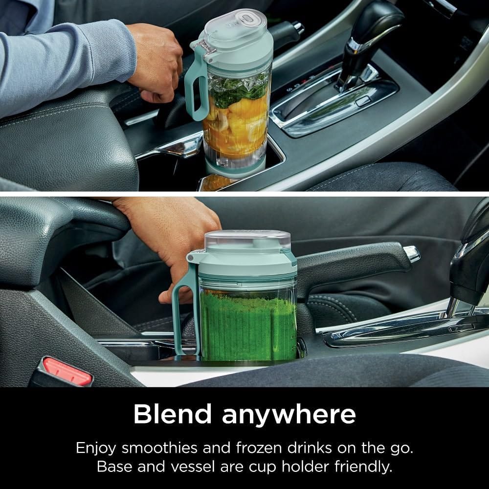 Ninja Blast Max Personal Cordless Blender for Smoothies, Blend, Ice Crush, 22 oz. Twist & Go Vessel, Sea Glass - Certified Refurbished