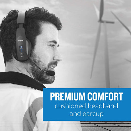 BlueParrott Noise Cancelling Trucker Bluetooth Headset, Updated Design, Industry Leading Sound & Comfort, 24H Talk Time, Black - Refurbished