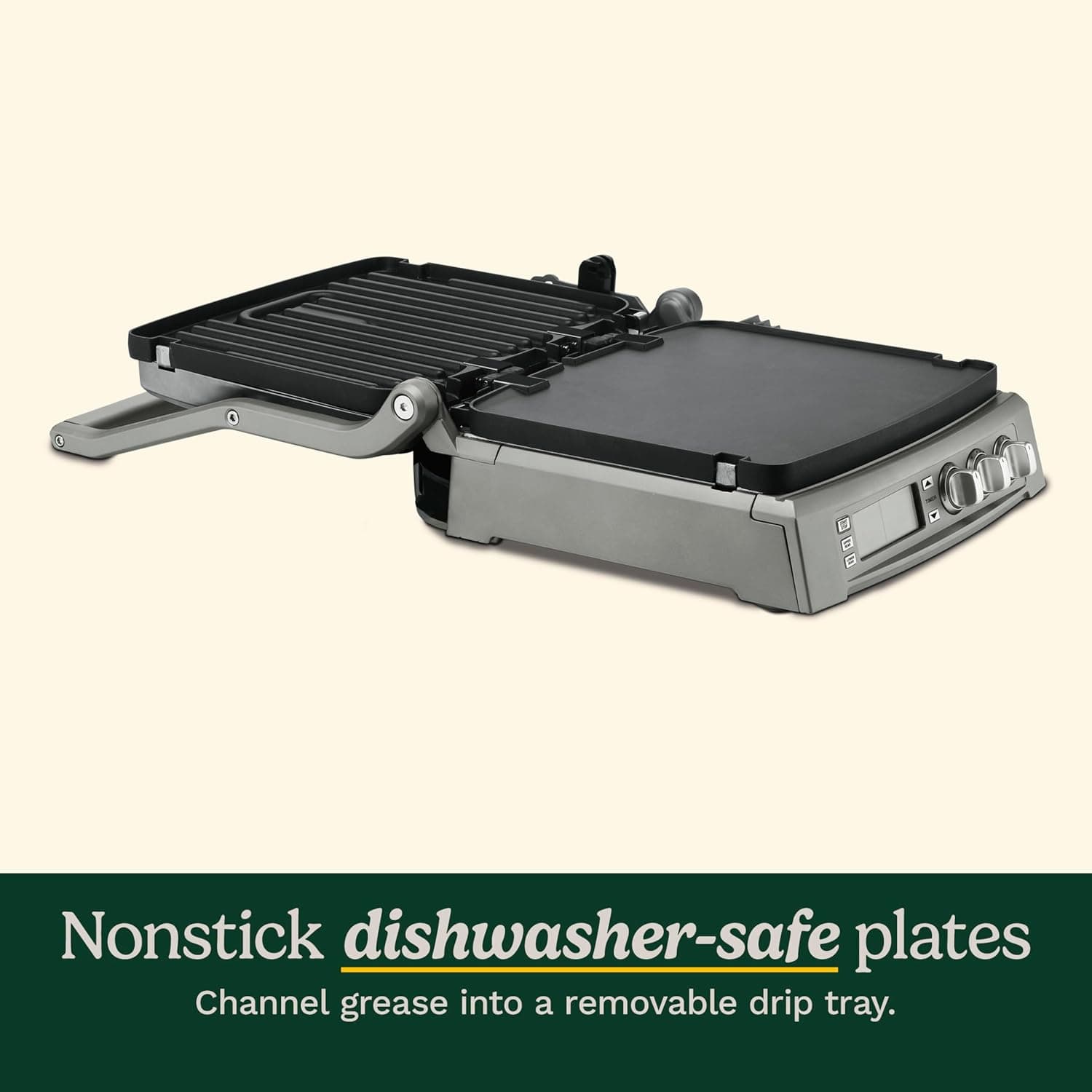 Cuisinart 6-in-1 Elite Griddler, Electric Grill, Griddle & Top Melt, Stainless Steel - Certified Refurbished