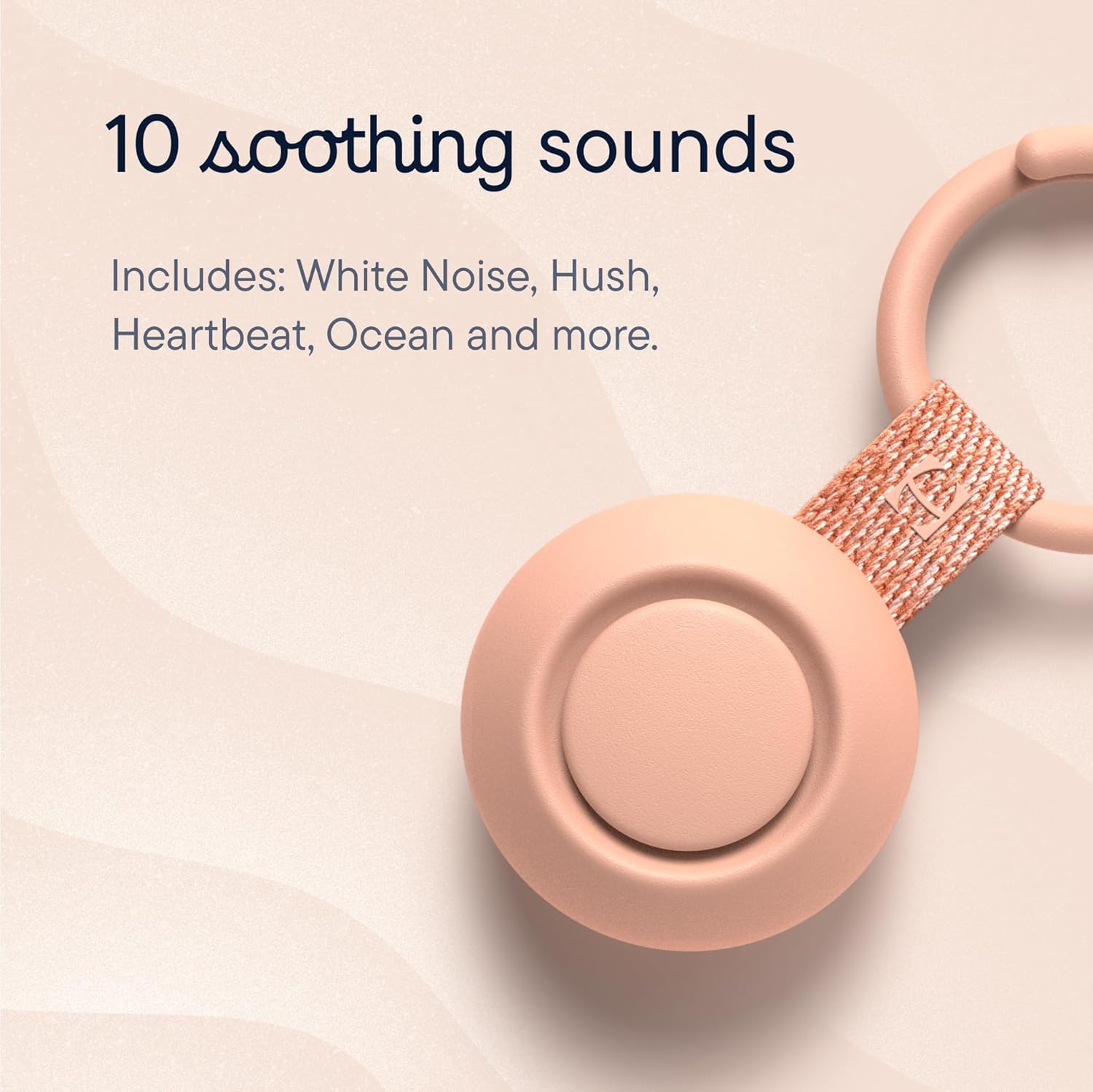 Hatch Go Portable Sound Machine for Babies and Kids, Sleep Soother, 10 Soothing Sounds, White Noise, Travel, Peach - Certified Refurbished