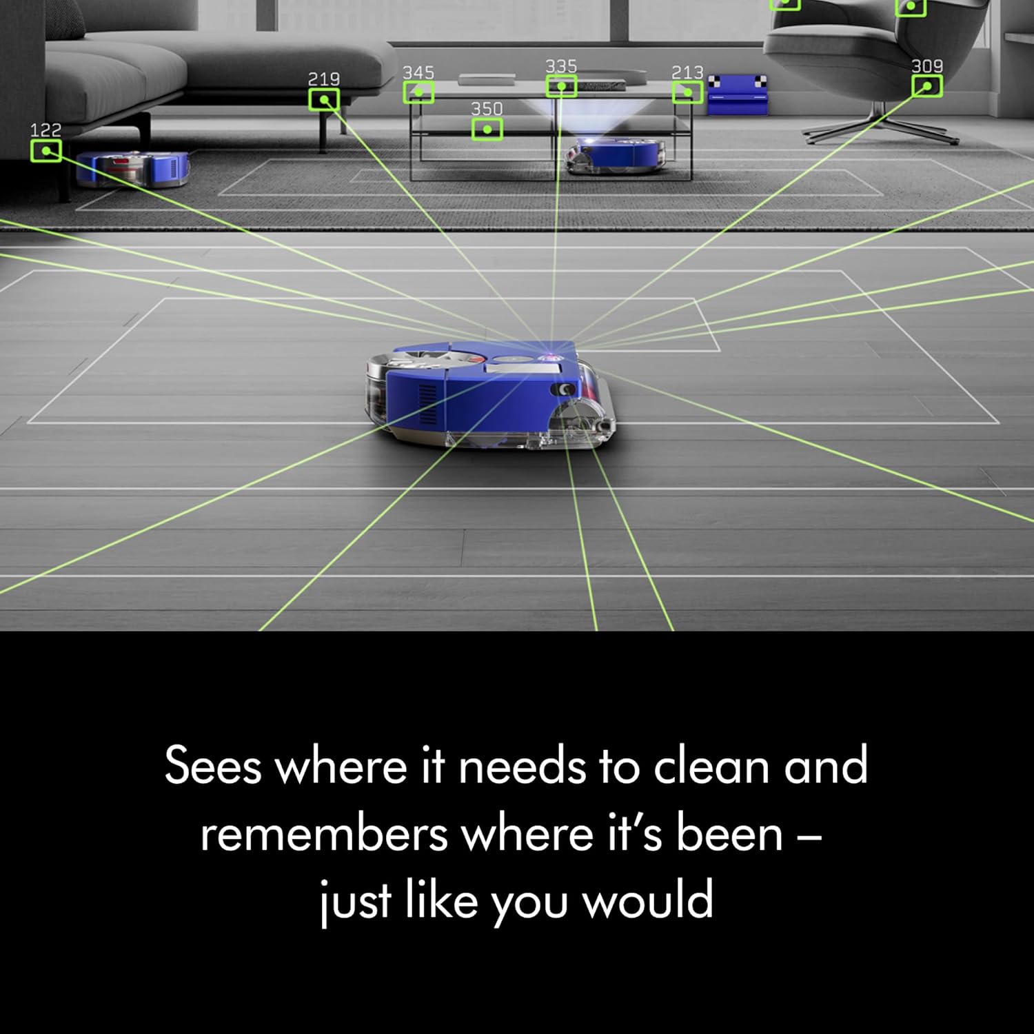 Dyson 360 Vis Nav Robot Vacuum, Intelligent Navigation, Powerful Suction, Smart Cleaning for Home Floors