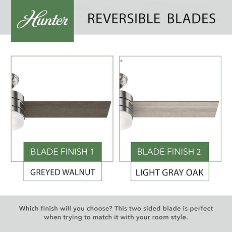 Hunter Fan 54 Inch Contemporary Ceiling Fan with Remote Control, Brushed Nickel - Certified Refurbished
