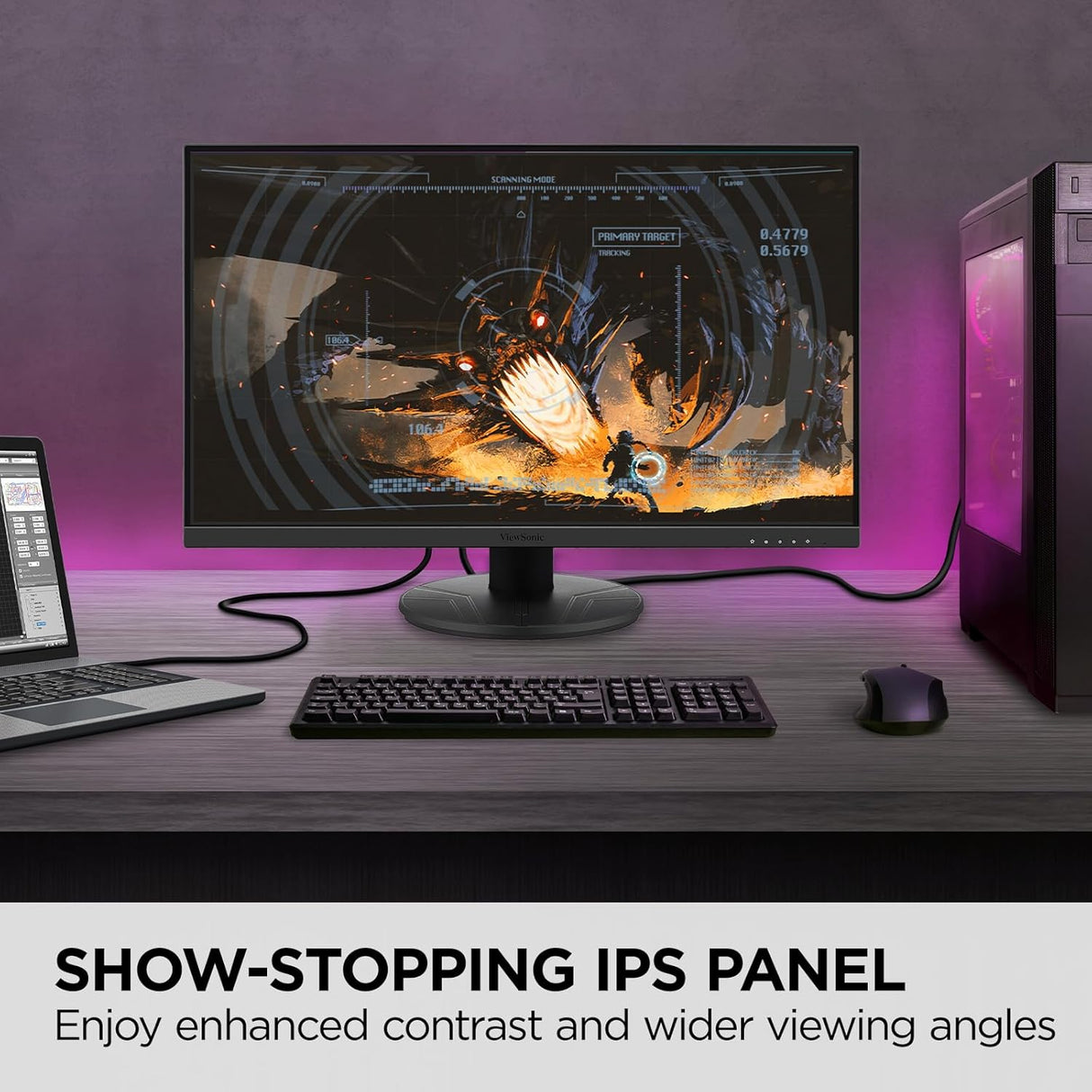 ViewSonic 27" 1080p 1ms 120Hz IPS Gaming Monitor, Black - Certified Refurbished