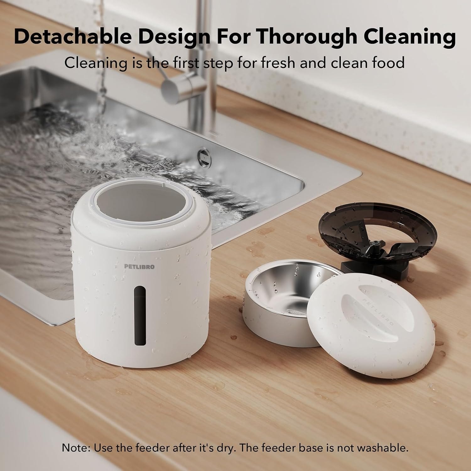 PETLIBRO Granary 5L Automatic Pet Feeder, WiFi Control, White - Certified Refurbished