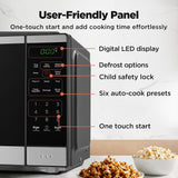 Black+Decker 0.9 Cu. Ft. Countertop Microwave Oven with 6 Auto Menus, Child Lock, Memory Function, 10 Power Levels - Certified Refurbished