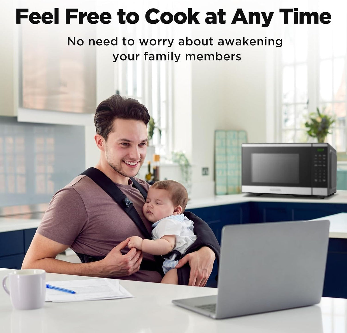 Black+Decker 0.9 Cu. Ft. Countertop Microwave Oven with 6 Auto Menus, Child Lock, Memory Function, 10 Power Levels - Certified Refurbished