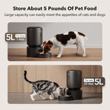 Petlibro Granary Automatic Pet Feeder, 5G Wi-Fi, 5L, Low Food Sensor, Black - Certified Refurbished