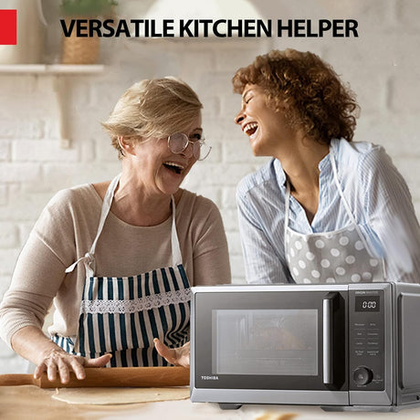 Toshiba 0.9 cu. ft. 6-in-1 Inverter Countertop Microwave Oven Air Fryer Combo, Black Stainless Steel - Certified Refurbished